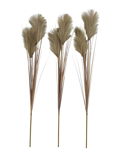 2474U Kunstzweig Pampasgras Schlamm ca. 95 cm 3er Set von 2474U
