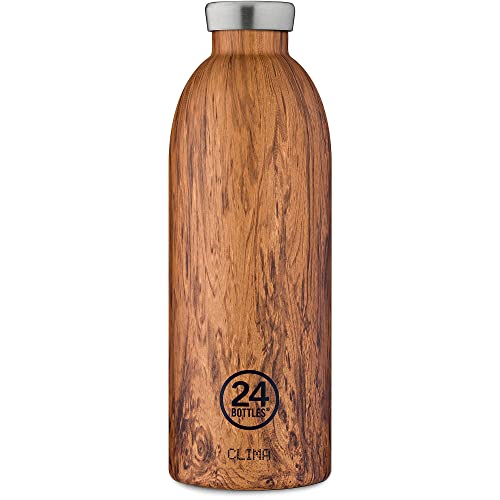 24 Bottles Clima Bottle Isolierflasche aus lebensmittelechtem Edelstahl in der Farbe Sequoia Wood, 850ml von 24Bottles