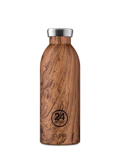 24 Bottles Clima Bottle Isolierflasche aus lebensmittelechtem Edelstahl in der Farbe Wood Sequoia, 500ml von 24Bottles