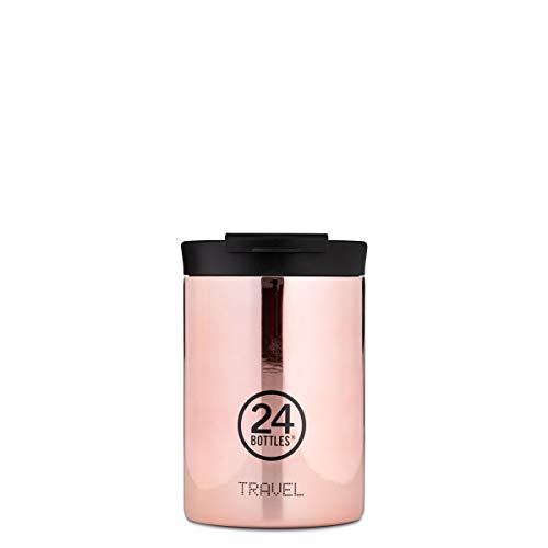 24 Bottles Isolierter Coffee to go Becher 'Travel Tumbler Glow' aus Edelstahl 350 ML, Farbe:Rose Gold von 24Bottles