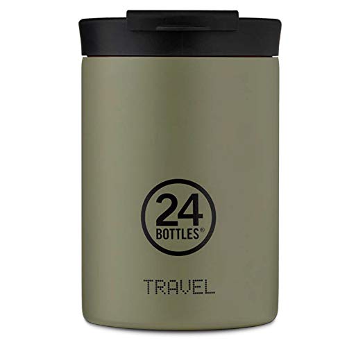 24Bottles, Thermo-Reisebecher | Thermobecher aus BPA-freiem Edelstahl | 12 Stunden kalt 6 Stunden heiß | Travel Tumbler | Original italienisches Design - (Sage, 350 ml). von 24Bottles