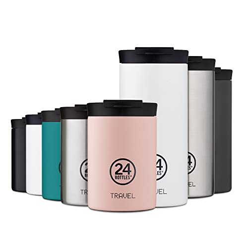 24Bottles Travel Tumbler - Reise- und Büro-Thermobecher 350ml/600ml, 100% Luftdicht für Kaffee und Tee (6 Stunden heiß 12 Stunden kalt), ökologische Edelstahl-Wasserflaschen mit Italienischem Design von 24Bottles