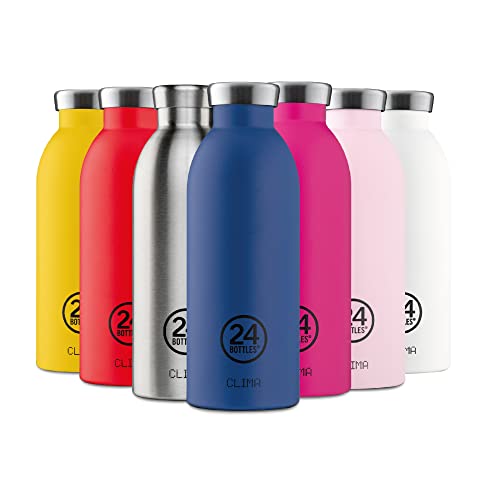 24BOTTLES Clima Bottle Thermoflasche, 330 ml/500 ml/850 ml, Thermosflasche mit Deckel, 100% luftdicht (12 Stunden, heiße Getränke 24 Stunden kalt), Eco-Flaschen aus Edelstahl (500 ml, Country Red) von 24Bottles