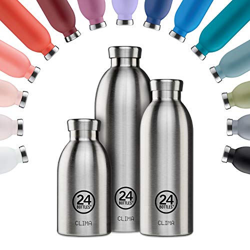 24Bottles Thermosflasche für Wasser, wiederverwendbar, aus Edelstahl, BPA-frei, 24 Stunden kalt, 12 Stunden warm, Clima-Flasche, originelles Design (Pacific Beach, 500 ml) von 24Bottles