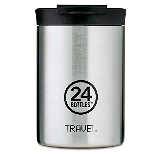 24Bottles Travel Tumbler - Reise- und Büro-Thermobecher 350ml/600ml, 100% Luftdicht für Kaffee und Tee (6 Stunden heiß 12 Stunden kalt), ökologische Edelstahl-Wasserflaschen mit Italienischem Design von 24Bottles