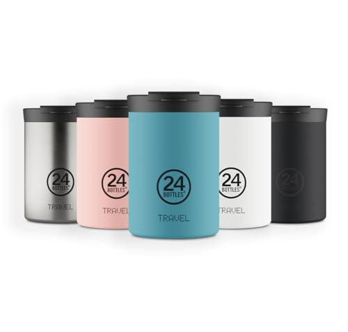 24Bottles Travel Tumbler isolierte Trinkflasche aus Edelstahl 350ml| Coffee to go für 24h kalt und 6h warm | Thermoskanne (Powder Blue) von 24Bottles