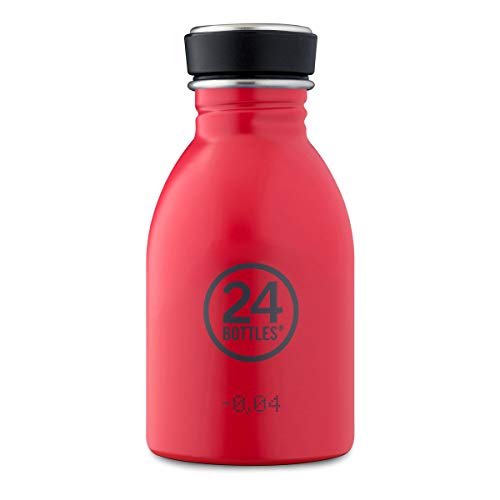 24Bottles Urban Bottle Trinkflasche aus Edelstahl in der Farbe Hot Red mit 250ml, Maße: 6,5cm x 6,5cm x 13,7cm, 199 von 24Bottles