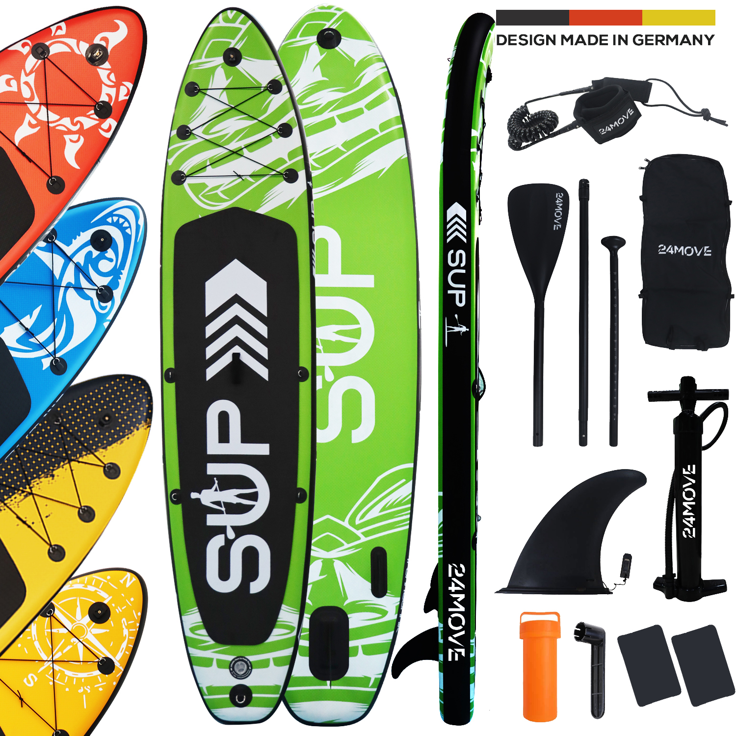 24MOVE® Standup Paddle SUP Board Set GRÜN 366 von 24MOVE
