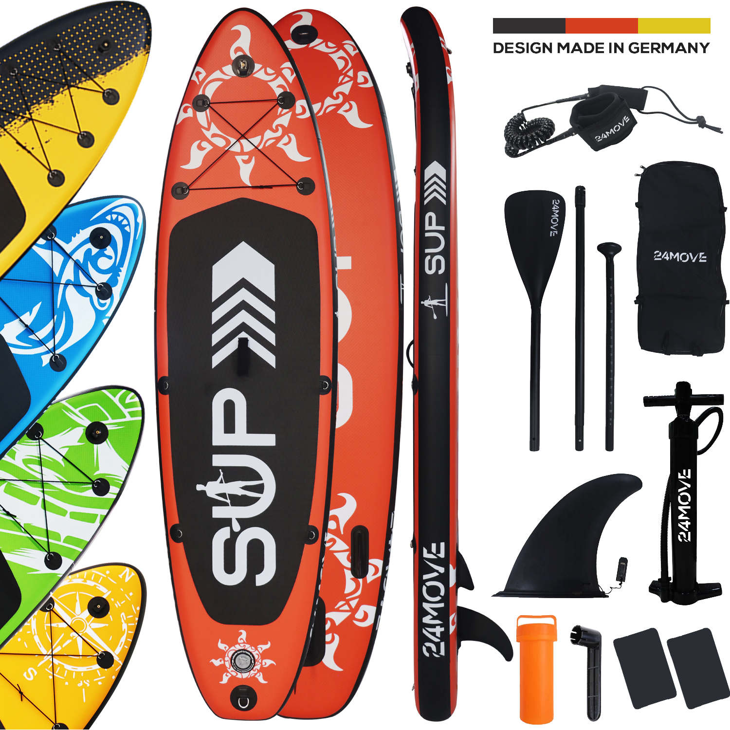 24MOVE® Standup Paddle SUP Board Set ROT 305 von 24MOVE