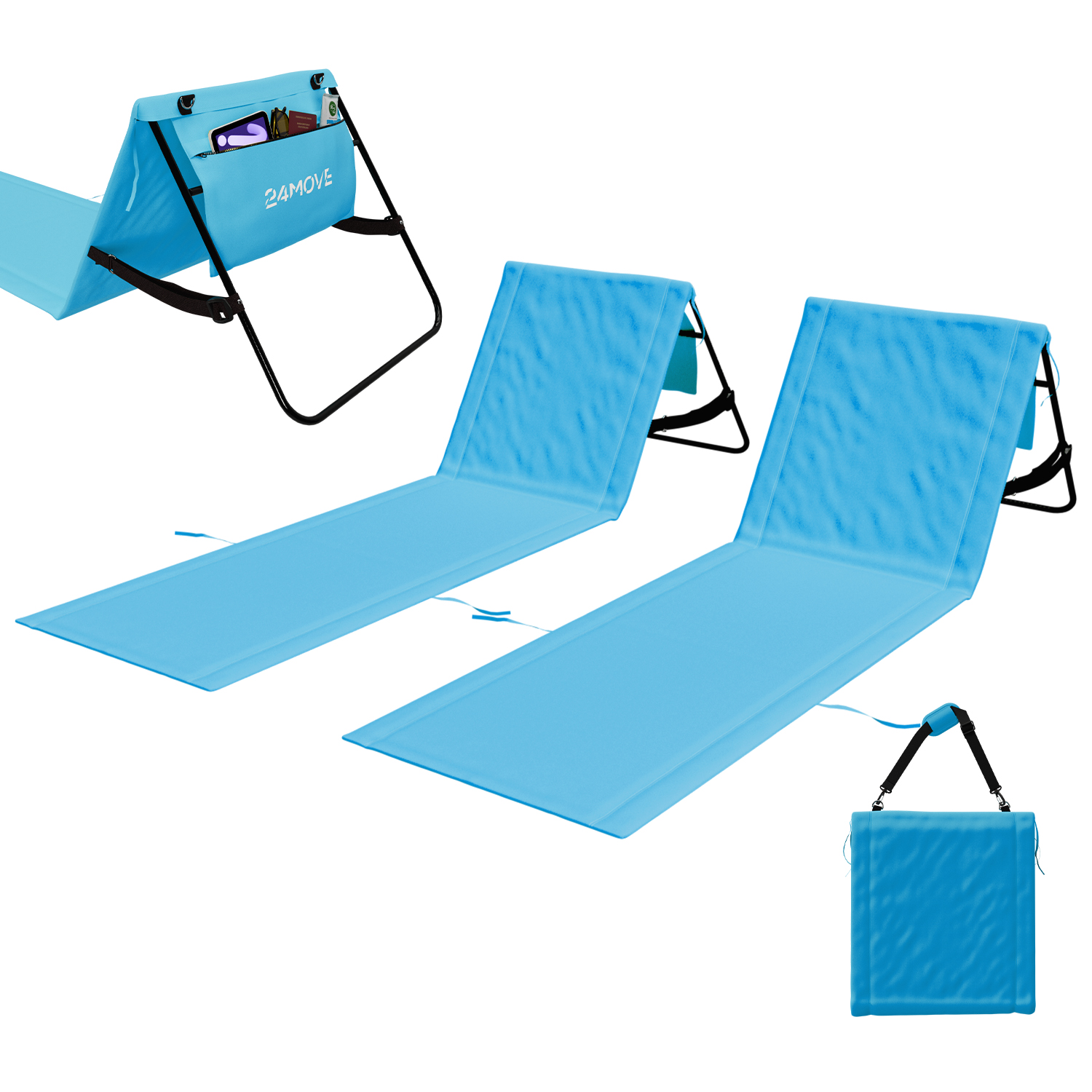 24MOVE® Strandmatte NATAL blau 2er SET (2 Stück) von 24MOVE