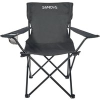 Campingstuhl Faltstuhl, schwarz, Getränkehalter Tragetasche Outdoor, faltbar max. 100kg von 24MOVE