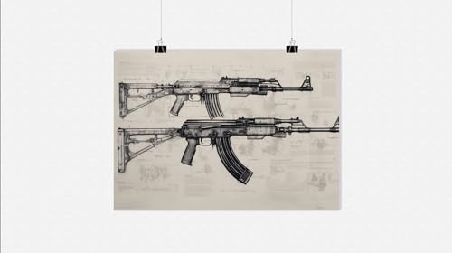 25 Artstreet AK-47 Poster - Militärische Wanddekoration - Hochwertiger Wandkunst-Druck - Perfekt zum Einrahmen (Size 71x51) von 25 Artstreet