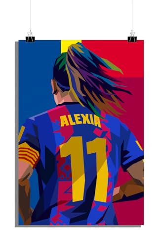 25 Artstreet Alexia Putellas Poster | Pop Art | Bunte WPAP-Kunst | Fußballstar-Portrait | Sport-Wand-Dekor | Fußballkunst (Size 51x71) von 25 Artstreet