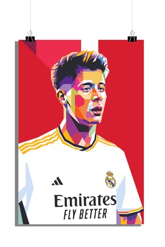 25 Artstreet Arda Güler Poster | Fußball Ikone Portrait | Aufstrebender Star | Real Madrid | Türkischer Fußball Stolz | Sport Wanddekoration | Perfekt zum Einrahmen (Size 61x91) von 25 Artstreet
