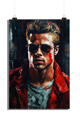 25 Artstreet Brad Pitt Tyler Durden Poster | Brad Pitt Kunst | Fight Club Ikone | Wanddekoration | Hollywood Legende | Tyler Durden Porträt | Perfekt zum Einrahmen (Size 51x71) von 25 Artstreet