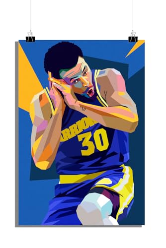 25 Artstreet Stephen Curry Poster | Colorful Pop Art | Basketball Superstar | NBA Poster | Stephen Curry Portrait | Golden State Warriors | Sports Wall Decor (Size 61x91) von 25 Artstreet