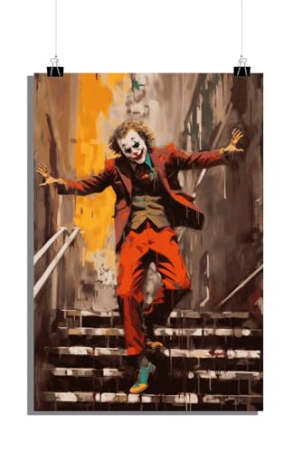 25 Artstreet Das Joker Poster | Kultige Filmszene | The Joker | Joaquin Phoenix | Filmisches Kunstporträt | Gotham City | Urban Art Dekor | Joker-Filmkunst (Size 61x91) von 25 Artstreet