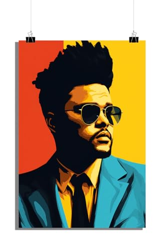 25 Artstreet The Weeknd Poster | Die Weeknd Kunst | Hip-Hop Ikonen Porträt | Wanddekoration | Popkultur Sensation | Wochenporträt | Perfekt zum Einrahmen (Size 61x91) von 25 Artstreet