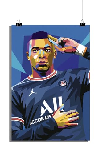 25 Artstreet Kylian Mbappé Poster - Mbappe Elite PSG Spieler Plakat - Fussball Poster - Mbappe Fanartikel - Hochwertiger Poster - Fußball Poster - Perfekt zum Einrahmen (51x71cm) von 25 Artstreet