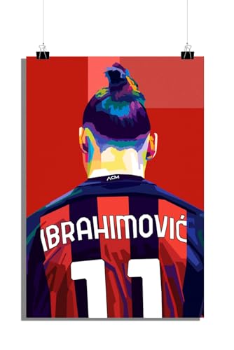 25 Artstreet Zlatan Ibrahimovic Poster | Ac Milan | Fußballlegende | Sport-Wand-Dekor | Fußball-Ikone | Abstrakte Kunst (Size 51x71) von 25 Artstreet