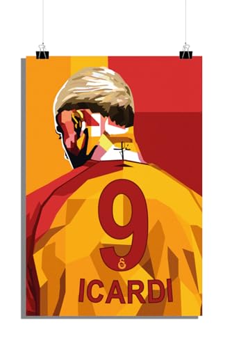 25 Artstreet Mauro Icardi Poster | Mauro Icardi | Fußballstar-Portrait | Galatasaray Poster | Fußball-Kunst | Sport-Wand-Dekor | Fußball-Sensation | Perfekt zum Einrahmen (Size 51x71) von 25 Artstreet