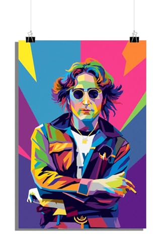 25 Artstreet John Lennonposter | Die Beatles | Musik-Symbol | John Lennon Kunst | Friedensaktivist | Promi-Porträt | Musik-Wand-Kunst | Rock'n'Roll-Ikone (60x90) von 25 Artstreet
