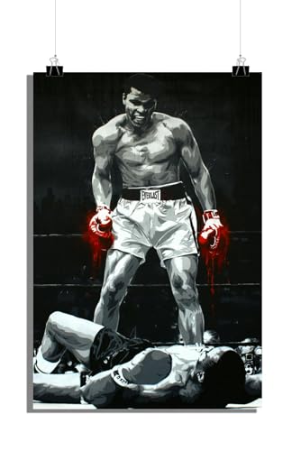 25 Artstreet Muhammad Aliposter | Porträt einer Boxlegende | Box-Symbol | Sport-Wand-Dekor | Rote Handschuhe | Box-Erinnerungsstücke (60x90) von 25 Artstreet