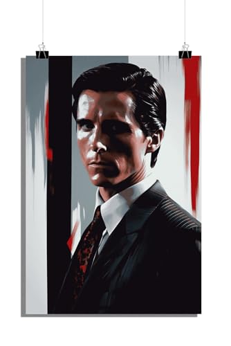 25 Artstreet Patrick Bateman Poster | Amerikanische Psychokunst | Christian Bale | Filmcharakterporträt | Filmische Wanddekoration | Popkultur-Kunst (Size 61x91) von 25 Artstreet