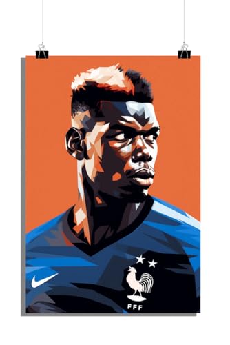 25 Artstreet Paul Pogba Poster | Fußballstar | Les Bleus | Fußball-Ikone | Sport-Wand-Dekor | Pogba-Porträt (Size 51x71) von 25 Artstreet