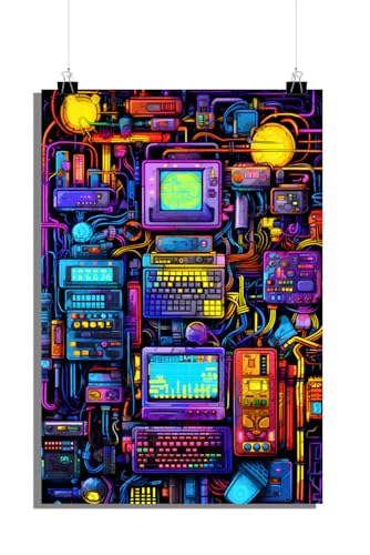 25 Artstreet Retro Computer Chips Poster - Nostalgische Technologie - Hochwertiger Kunstdruck - Ideal zum Einrahmen (Size 61x91) von 25 Artstreet