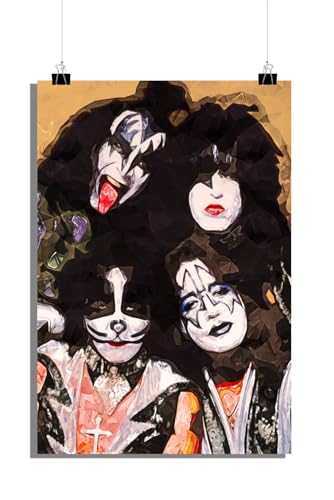 25 Artstreet Rockband Kiss Poster - Gene Simmons Poster - Musikband Plakat - Kiss Fanartikel - Hochwertiger Poster - Rock Poster - Perfekt zum Einrahmen (Size 51x71) von 25 Artstreet