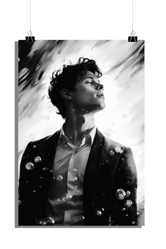 25 Artstreet Sängerposter - Schwarz-Weißposter - Zeitlose monochrome Eleganz für Musikliebhaber - Hochwertiges Dekorationsstück - Perfekt zum Einrahmen (60x90) von 25 Artstreet