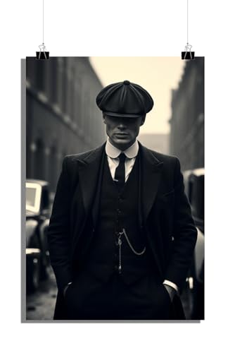 25 Artstreet Thomas Shelby Poster | Schwarz-Weiß Poster | Peaky Blinders Charakter | Gangsterdrama | Shelby-Porträt | TV-Serienkunst | Erinnerungsstücke aus Fernsehserien (Size 51x71) von 25 Artstreet