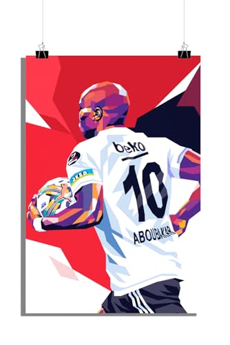 25 Artstreet Vincent Aboubakar Poster | Vincent Aboubakar Kunst | Torschießender Dynamo | Sport Wand Dekor | Aboubakar Porträt | Fußballstar | Perfekt zum Einrahmen (Size 51x71) von 25 Artstreet