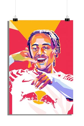 25 Artstreet Xavi Simonsposter | Junges Fußball Wunderkind | Red Bull Leipzig | Sport Wand Dekor | Aufstrebendes Talent | Simons Porträt | Fußball Sensation | Perfekt zum Einrahmen (50x70) von 25 Artstreet