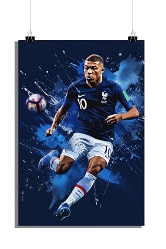 Kylian Mbappé Poster - Frankreich Poster - Fußball Poster - Kunst Poster - Atleet Poster - Sport Poster - Nationalmannschaft Poster - Hochwertiges Poster - Perfekt zum Einrahmen (61x91cm) von 25 Artstreet