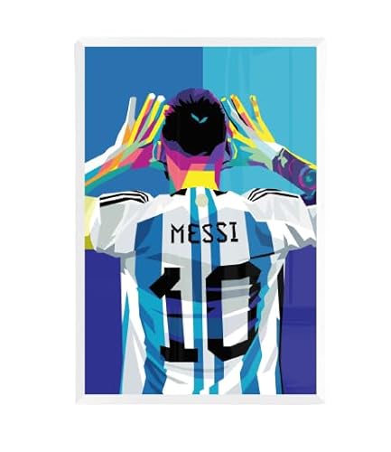 25 Artstreet Lionel Messi Poster | Fußball Poster | Argentinische Fußballmannschaft | Hochwertiger Druck | Deko für Zuhause | Rahmungsfähig (51x71cm) von 25 Artstreet