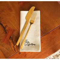 Handgefertigte Leinen Servietten, Individuell Bestickt - 4Er-Set von 25thandmag