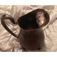 1881 Rogers Glenrose Versilberte Milch Wasserkrug 20871 Mit Dunkle Patina von 2BEB