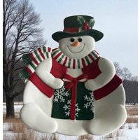 Fitz & Floyd "Holiday Snowman" Collection Canape-Keksteller-Platte von 2BEB