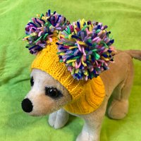Haustier-Kleidung Winter-Schnee-Hut-Pulloverhoodie Weihnachtsmütze Für Kleine Hund Hand Gestrickt Schönes Geschenk von 2CROWNS