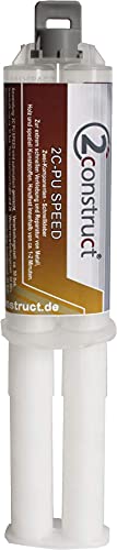 2Construct 2K PUR Speed Industriekleber Kunststoffkleber, 25g, 1min, Spritze ohne Mischdüse von 2Construct