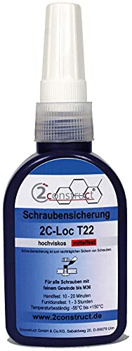 2Construct LOC T22 Schraubensicherung fest, 50g Flasche von 2Construct