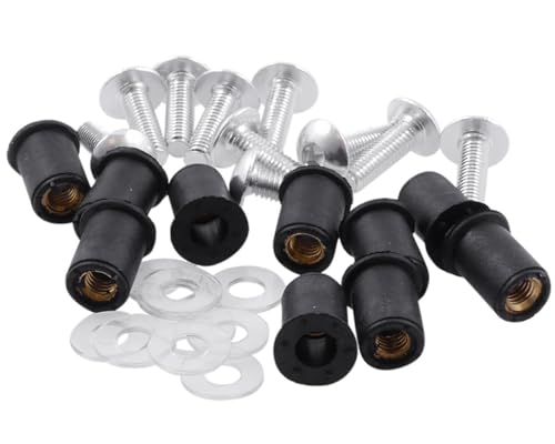 2EXTREME Gummimutter mit Schrauben 10 x M5 für Verkleidung kompatibel für Motorrad, universal von 2EXTREME