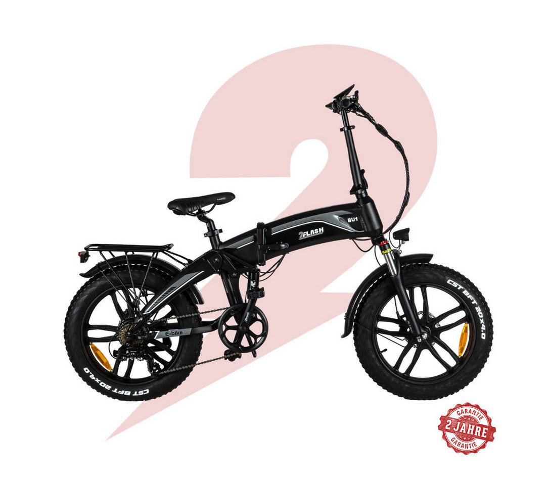 2FLASH E-Bike 2Flash BU1 Foldable E-Bike, 20 Zoll, Klapprad, (576Wh), 7 Gang, Kettenschaltung, Heckmotor, 576,00 Wh Akku, (1 tlg), klappbar, StVZO von 2FLASH