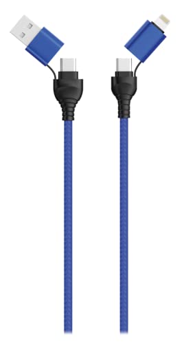 2GO 4 in 1 USB/Type C Datenkabel blau 120cm von 2GO