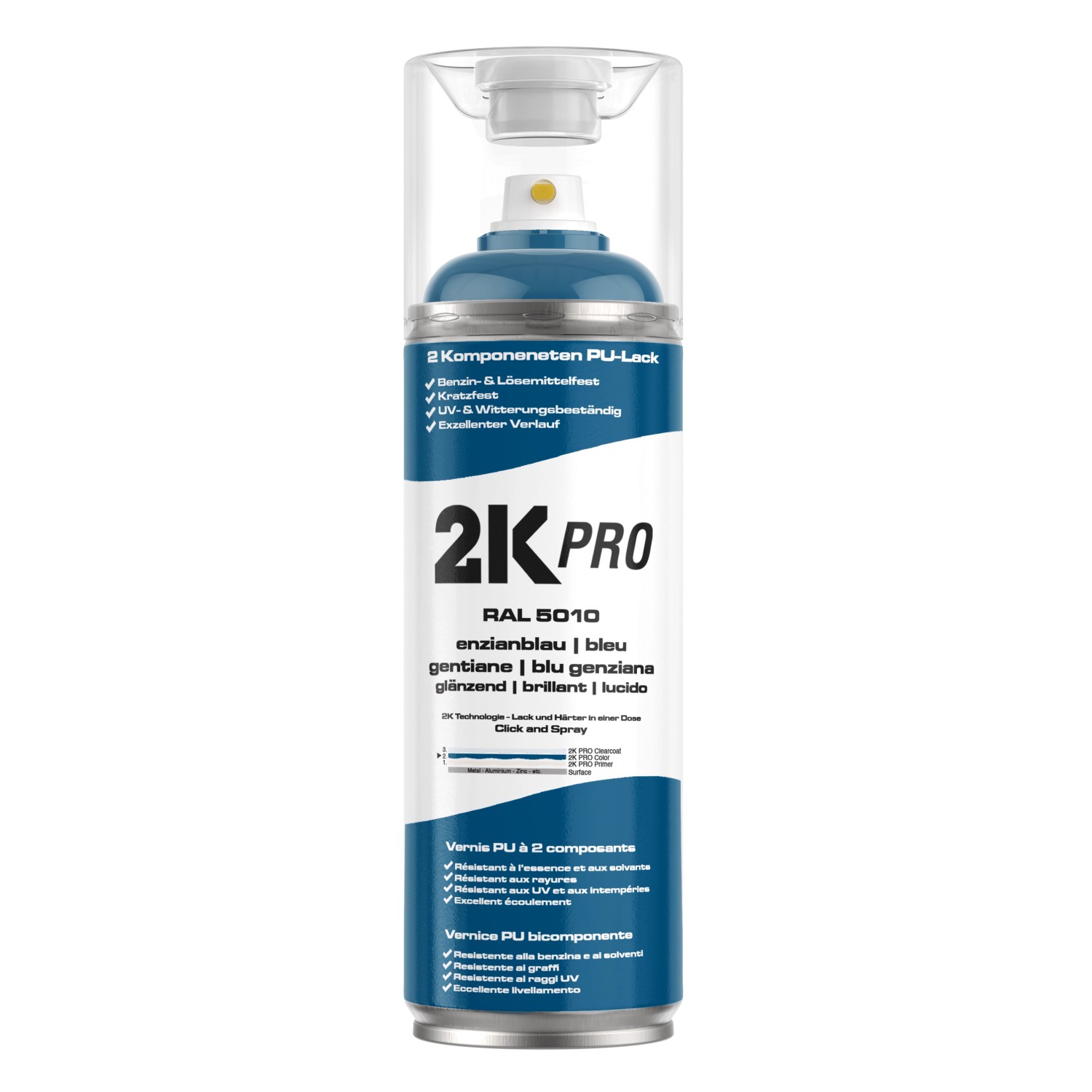 2K PRO Spraydose 400ml RAL5010 Enzianblau Glanz 2K PRO Spraydose 400ml RAL5010 Enzianblau Glanz von 2K PRO