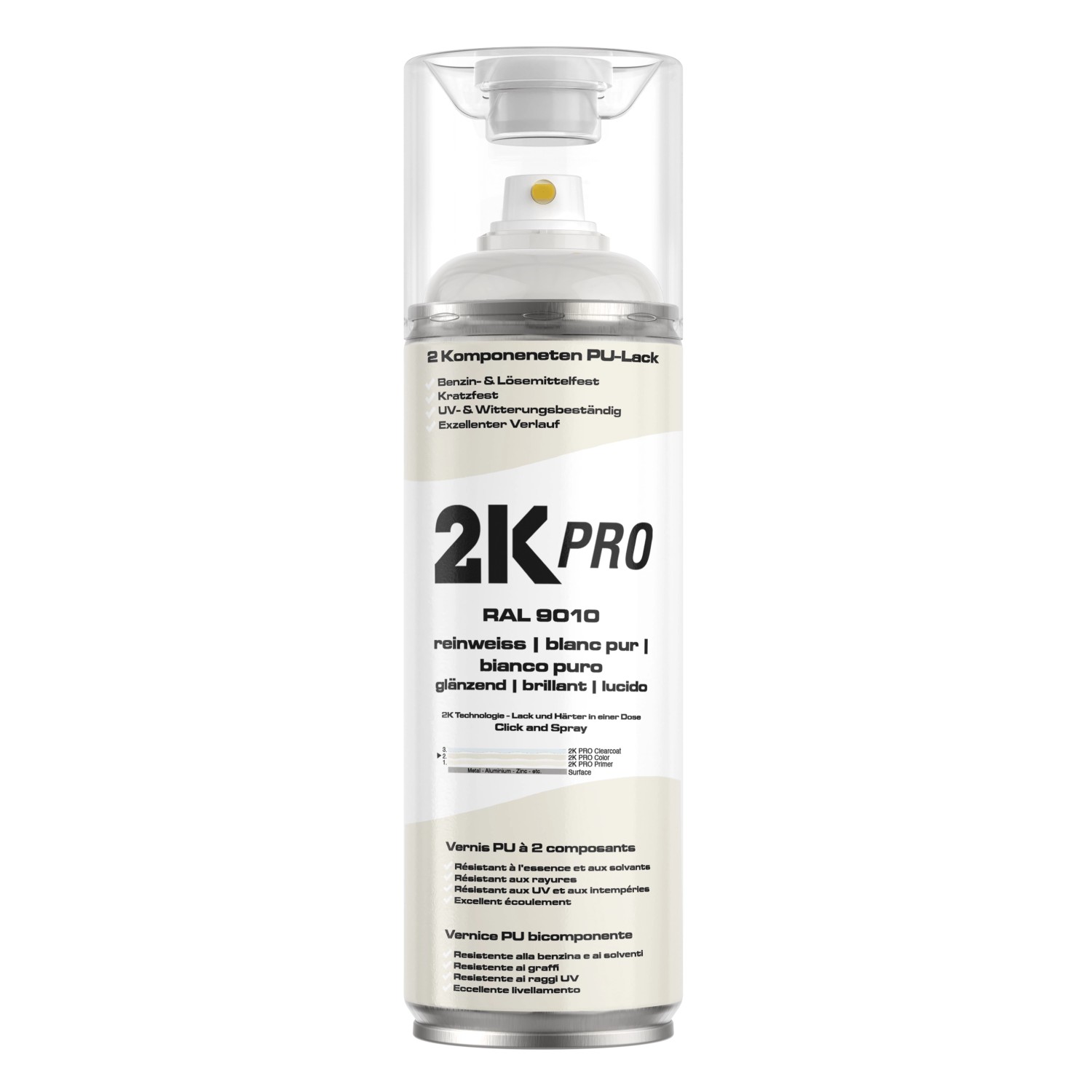 2K PRO Spraydose 400ml RAL9010 Reinweiss Glanz 2K PRO Spraydose 400ml RAL9010 Reinweiss Glanz von 2K PRO