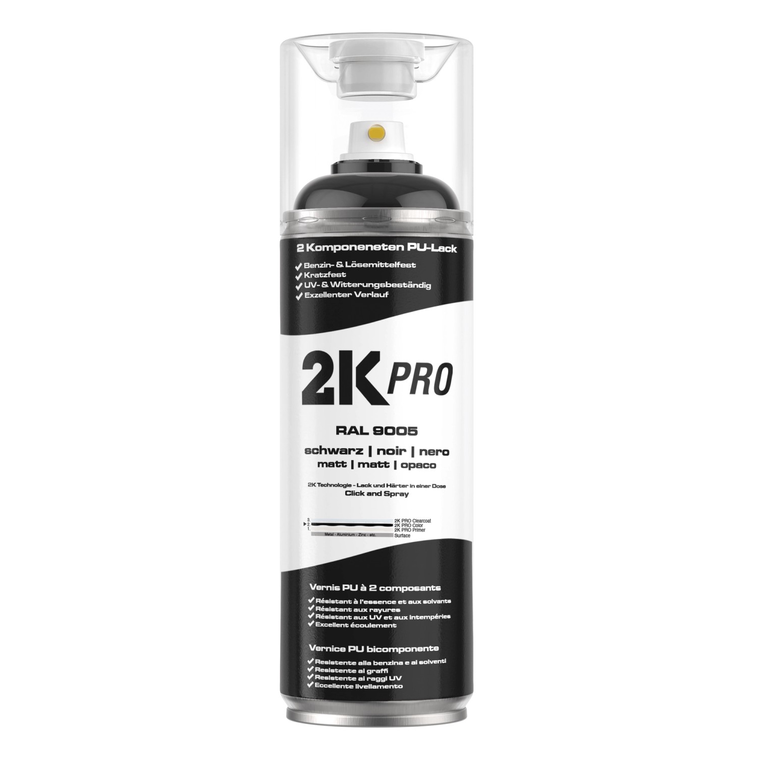 2K PRO Spraydose 400ml Schwarz Matt 2K PRO Spraydose 400ml Schwarz Matt von 2K PRO