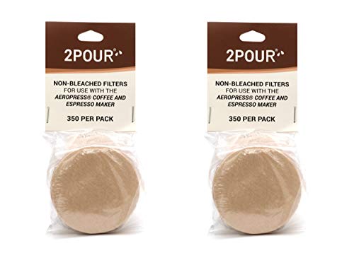 2POUR Wiederverwendbare Ersatz-Papierfilter, kompatibel mit Aeropress Kaffeemaschine/Aeropress Go, vegan, nicht gebleicht, natürlich, 700 Stück von 2POUR